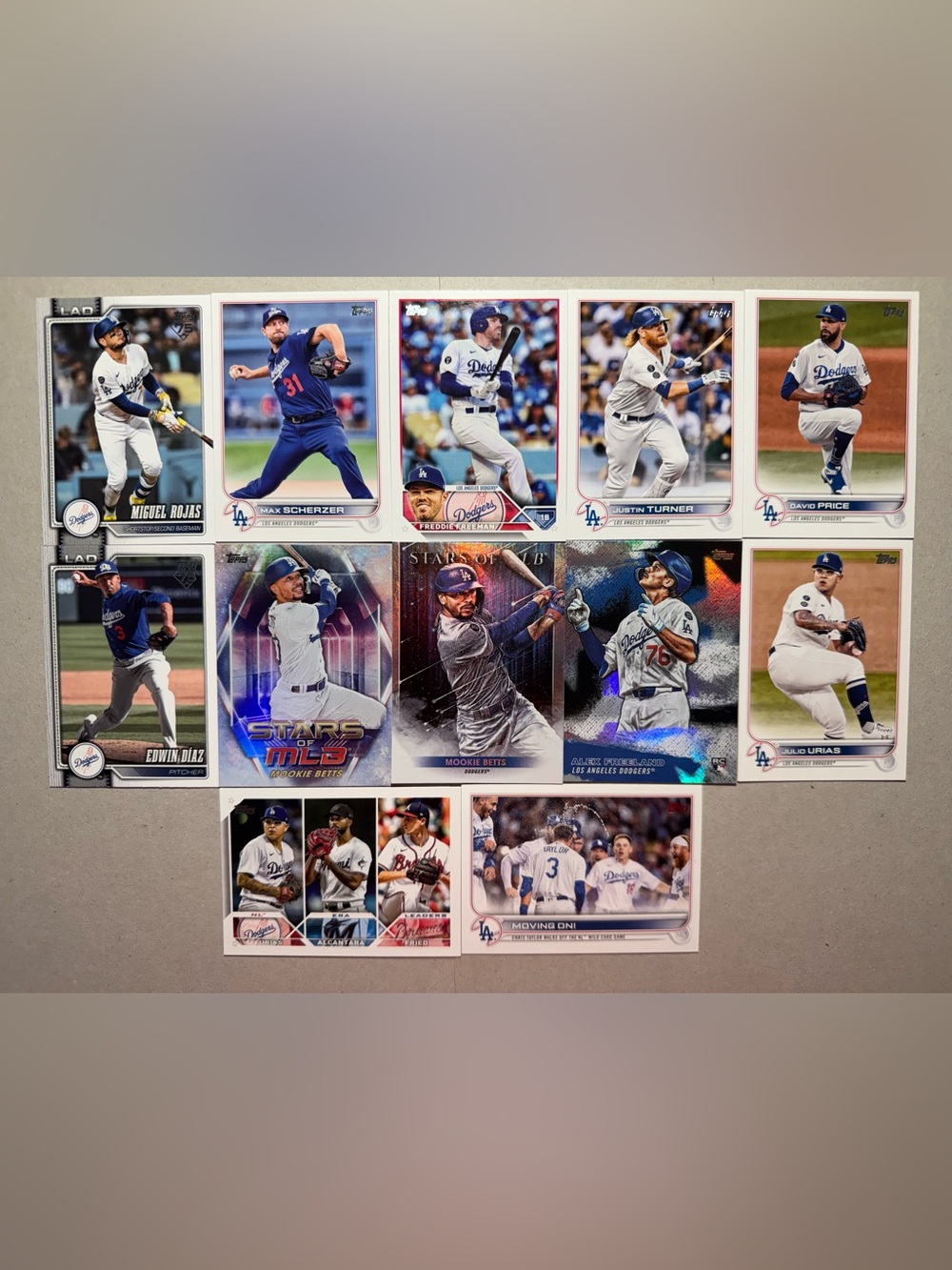 Los Angles Dodgers Baseball Cards Lot of 12: Betts/Freeman/Freeland Rookie
